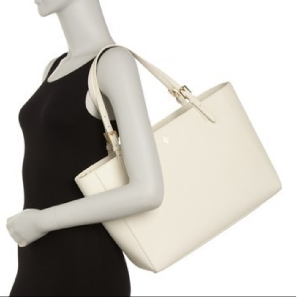 NEW Tory Burch Emerson Buckle Tote White - Picture 11 of 14